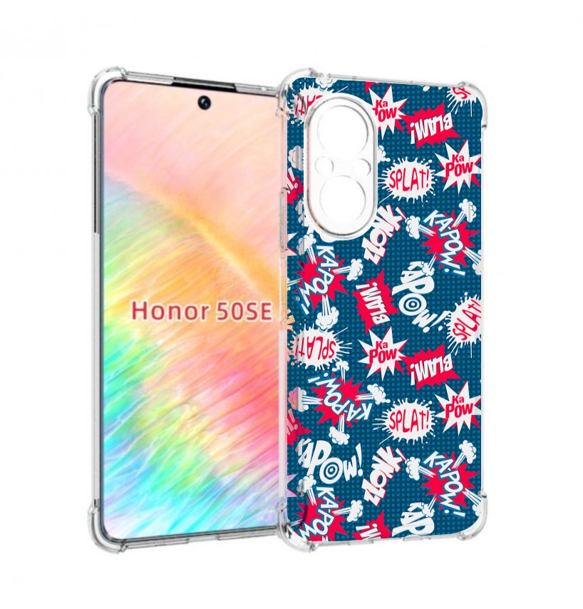 

Чехол бампер MyPads взрывной-принт для Honor 50 SE противоударный, Прозрачный, Tocco