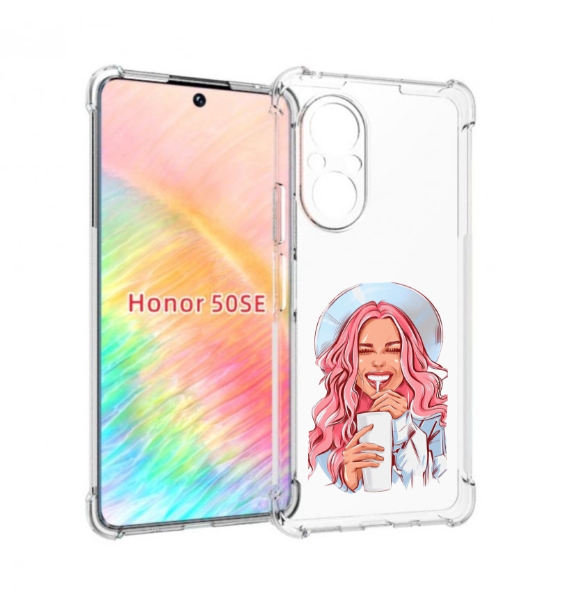 

Чехол бампер MyPads веселая-девушка-модель женский для Honor 50, Прозрачный, Tocco
