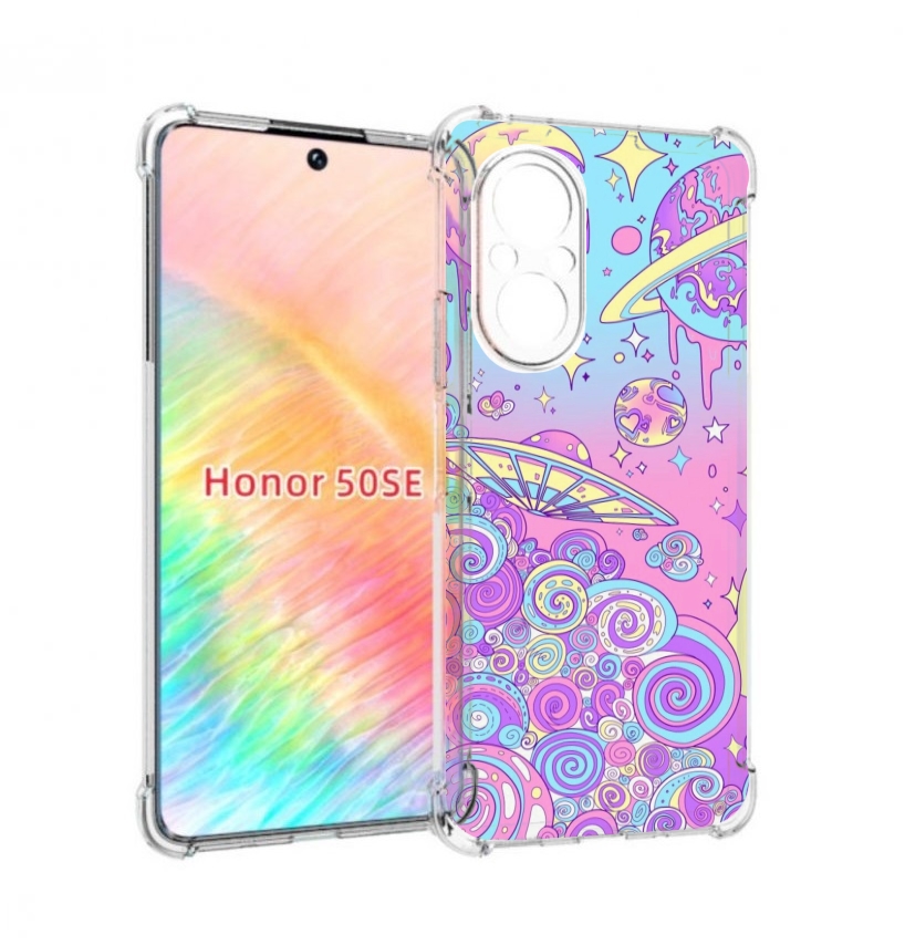 

Чехол бампер MyPads ванильные планеты для Honor 50 SE противоуда, Прозрачный, Tocco