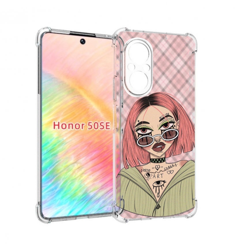Чехол бампер MyPads бунтарка-девочка для Honor 50 SE противоударный