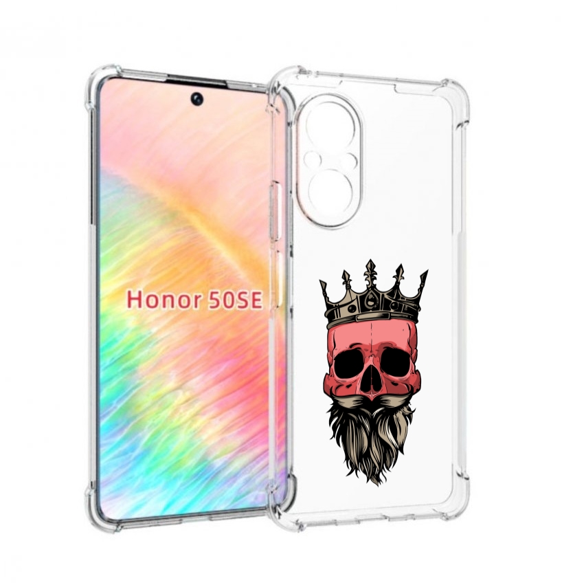 

Чехол бампер MyPads бородатый красный череп мужской для Honor 50, Прозрачный, Tocco