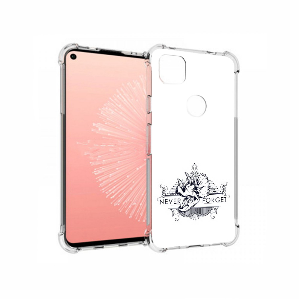 

Чехол MyPads Tocco для Google Pixel 4A логотип носорога никогда не забуду, Прозрачный, Tocco