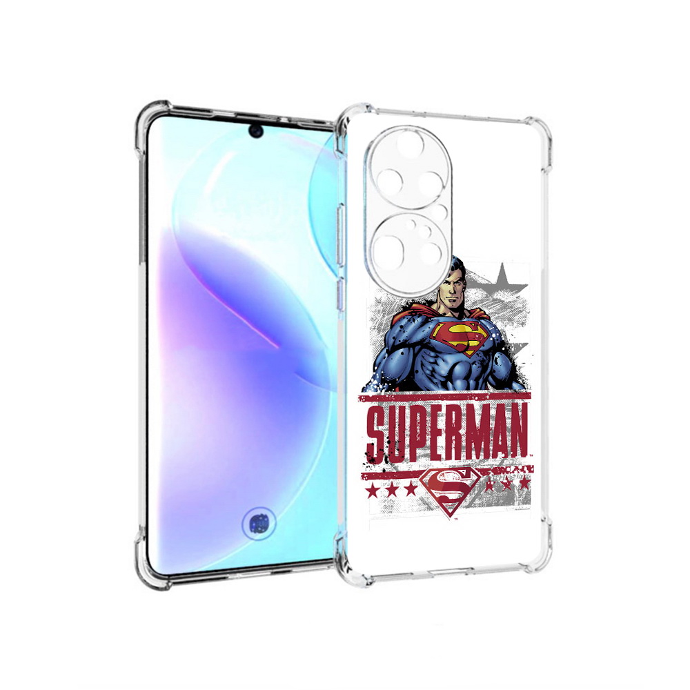

Чехол MyPads Tocco для Huawei P50 Pro рисунок супермен, Прозрачный, Tocco