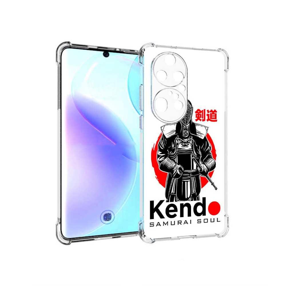 

Чехол MyPads Tocco для Huawei P50 Pro рисованый самурай, Прозрачный, Tocco