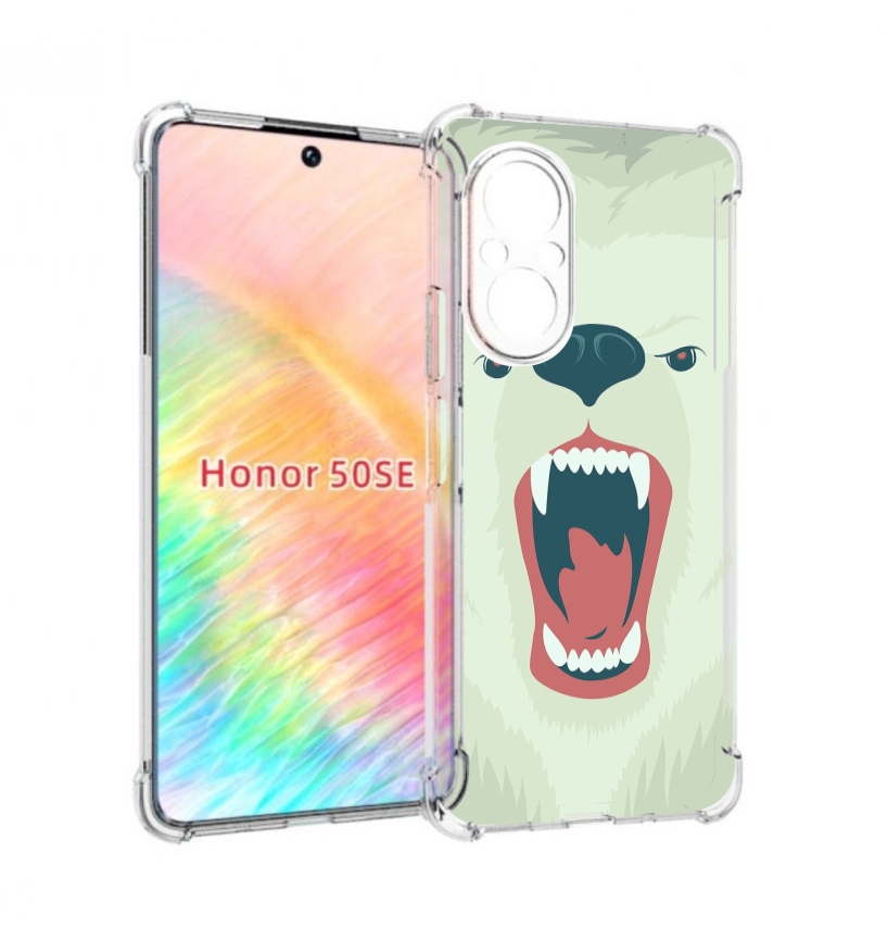 

Чехол бампер MyPads белый-медведь для Honor 50 SE противоударный, Прозрачный, Tocco