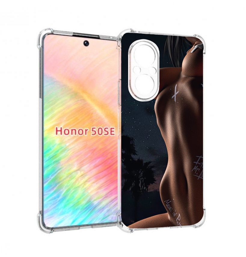 

Чехол бампер MyPads белые-татуировки-на-теле для Honor 50 SE про, Прозрачный, Tocco