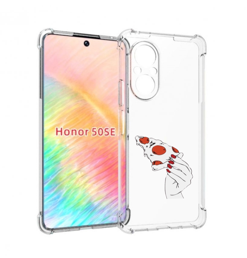 

Чехол бампер MyPads белая-пицца для Honor 50 SE противоударный, Прозрачный, Tocco