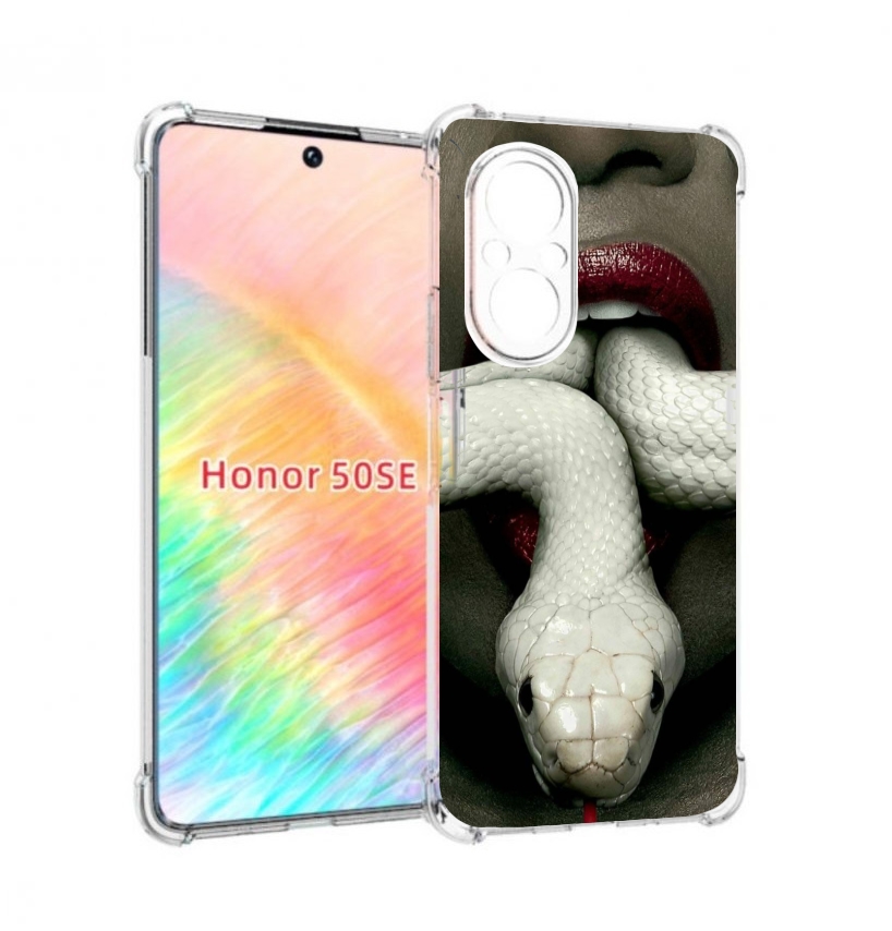 

Чехол бампер MyPads белая-змея для Honor 50 SE противоударный, Прозрачный, Tocco