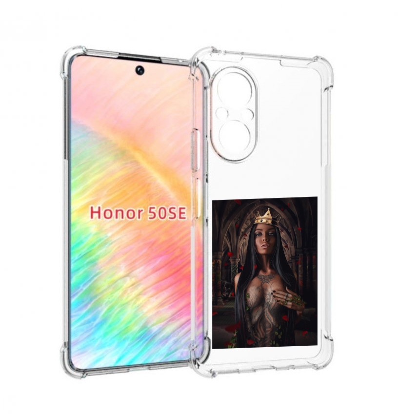 

Чехол бампер MyPads багровый-пик для Honor 50 SE противоударный, Прозрачный, Tocco