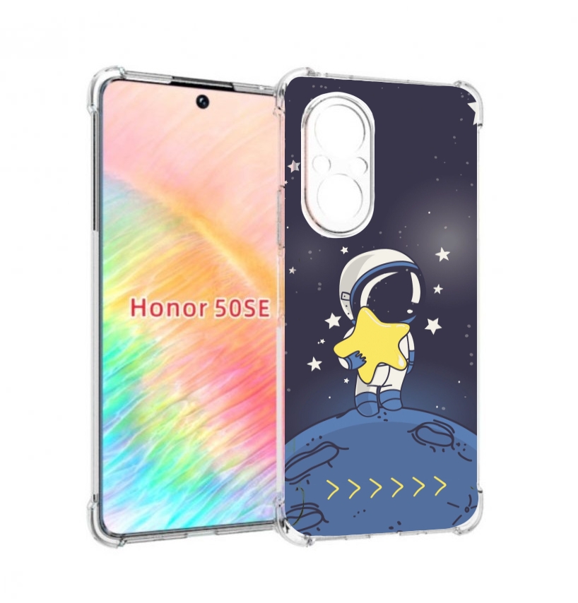 

Чехол бампер MyPads астронавт с звездочкой для Honor 50 SE проти, Прозрачный, Tocco