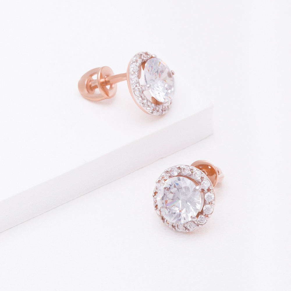 

Серьги-пусеты из золота НАШЕ ЗОЛОТО РЫ2784641, фианит, РЫ2784641