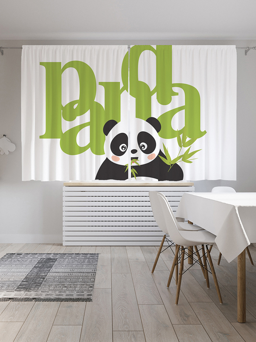 

Шторы с фотопечатью "Голодная панда" из сатена, 290х180 см