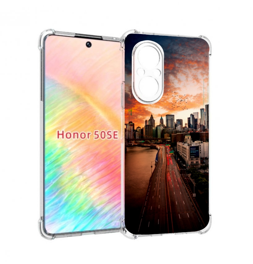 

Чехол бампер MyPads американский город фото для Honor 50 SE прот, Прозрачный, Tocco