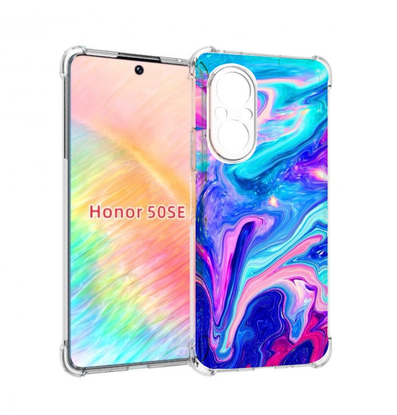 

Чехол бампер MyPads акварельные-краски для Honor 50 SE противоуд, Прозрачный, Tocco