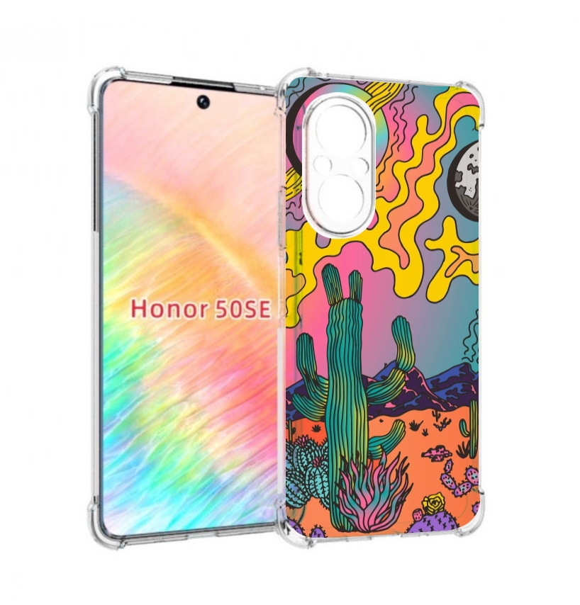 

Чехол бампер MyPads акварельные рисунки для Honor 50 SE противоу, Прозрачный, Tocco