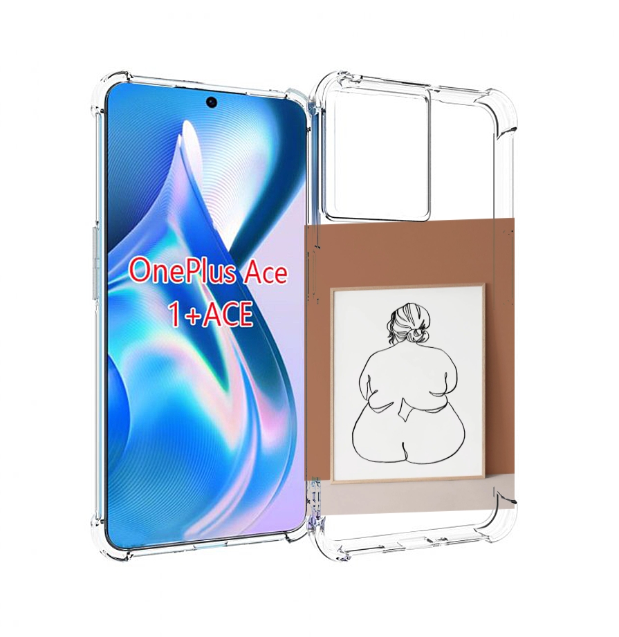 

Чехол MyPads Body Positive Female Figure Line Art женский для OnePlus Ace, Прозрачный, Tocco