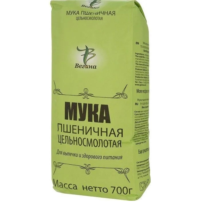 

Мука Вегана пшеничная цельносмолотая, 700 г х 2 шт, пшеничная