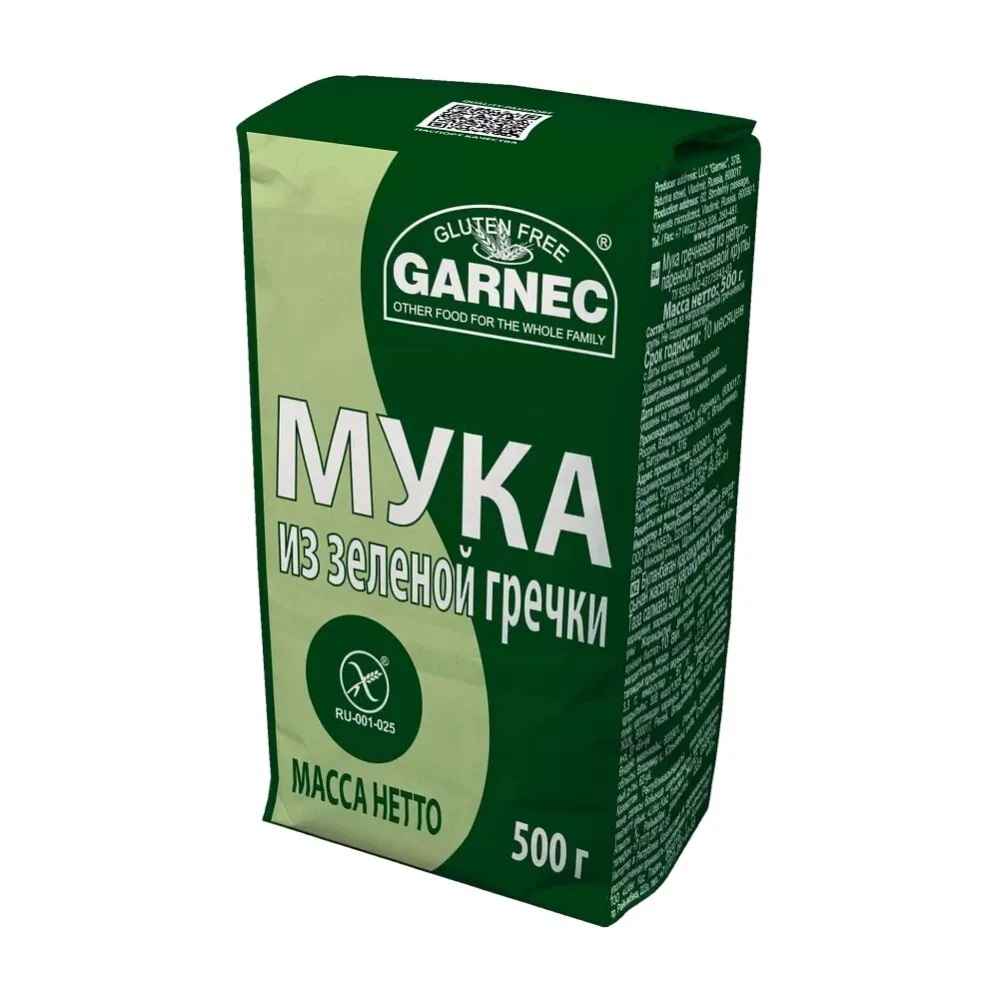 

Мука Гречневая Гарнец из непропаренной гречневой крупы, без глютена, 500 г х 2 шт, без глютена