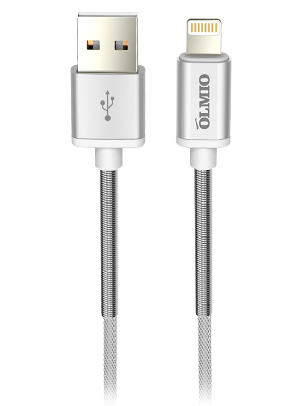 фото Кабель hd, usb 2.0 - lightning, 1.2м, 2.1a, белый, olmio,