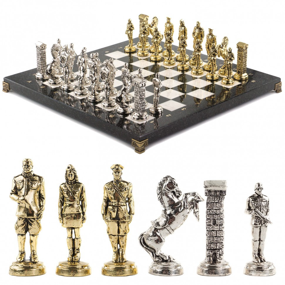 фото Подарочные шахматы великая отечественная война 44х44 см доска камень мрамор 120691 lavochkashop