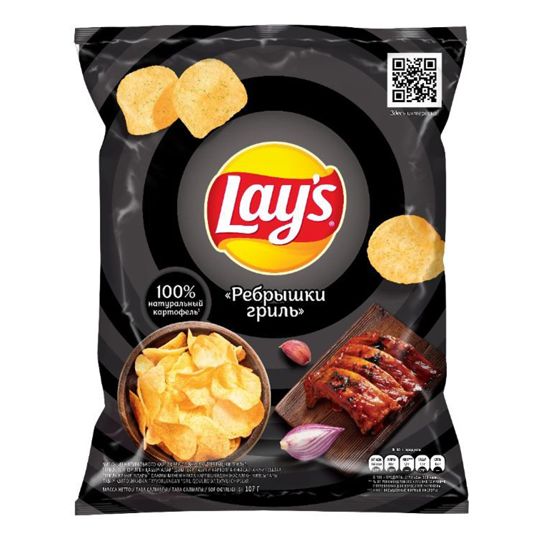 

Чипсы картофельные Lay's ребрышки гриль 107 г