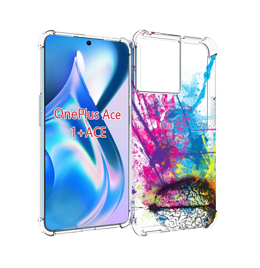 

Чехол MyPads яркий красочный мозг для OnePlus Ace, Прозрачный, Tocco