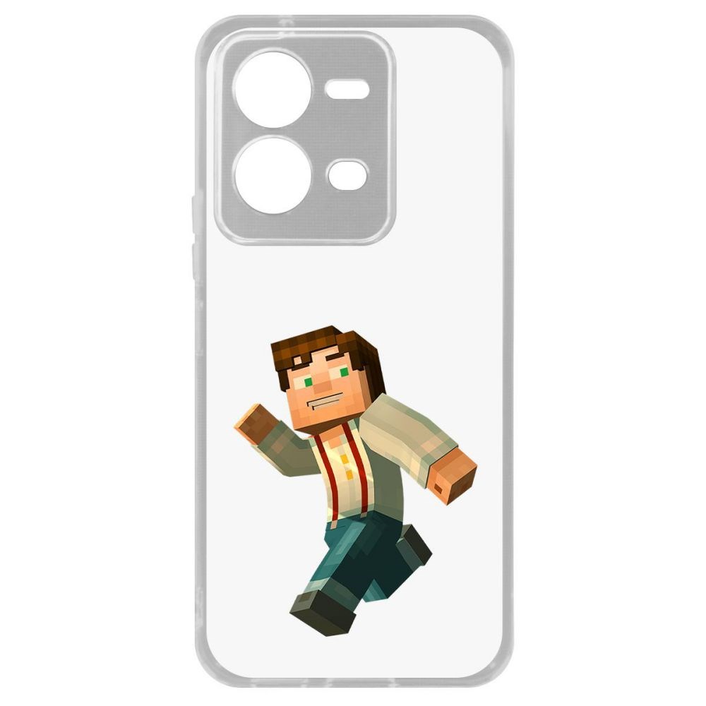 

Чехол Minecraft-Джесси для Vivo V25e, Прозрачный