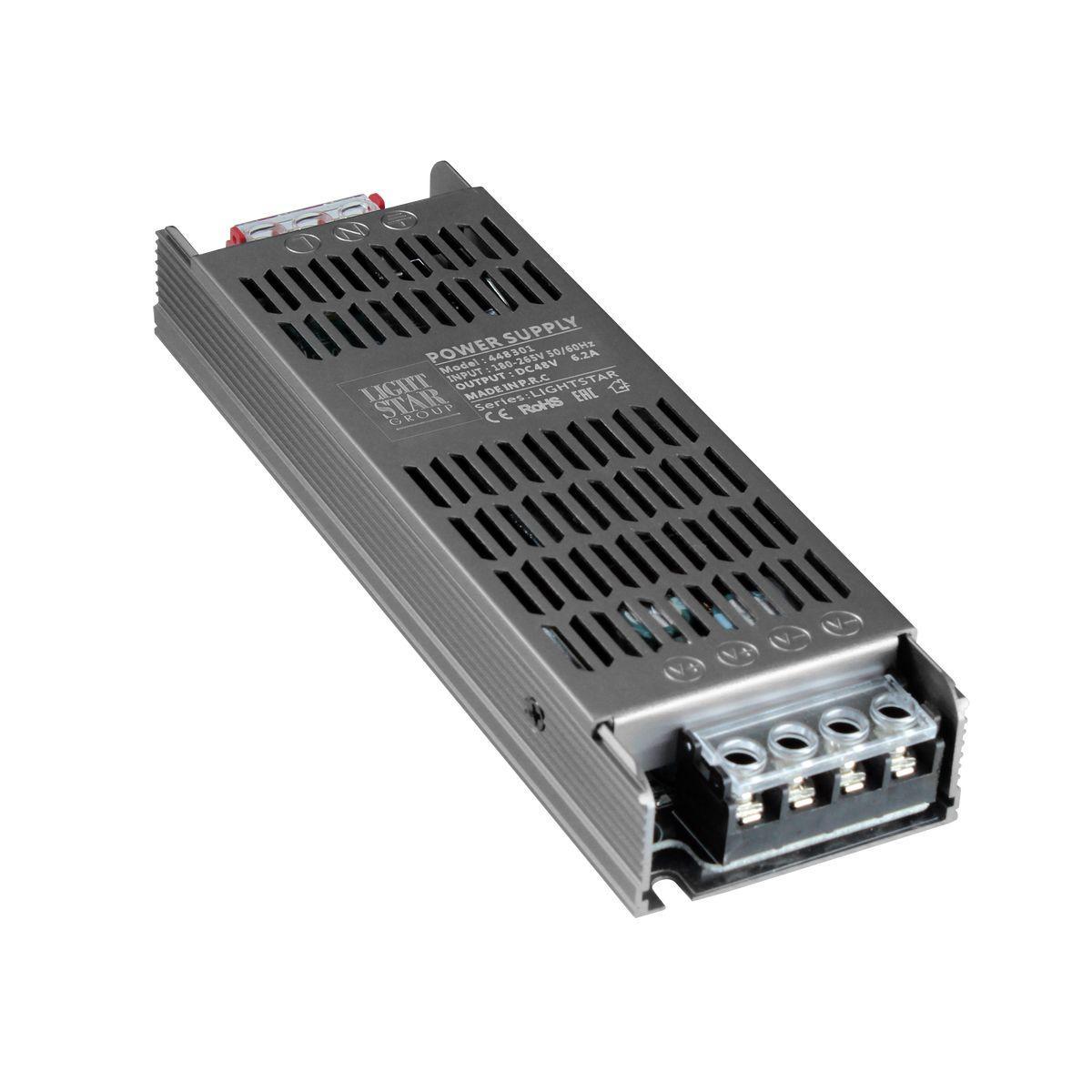 

Блок питания Lightstar 48V 300W IP20 6,2A 448301, Серый