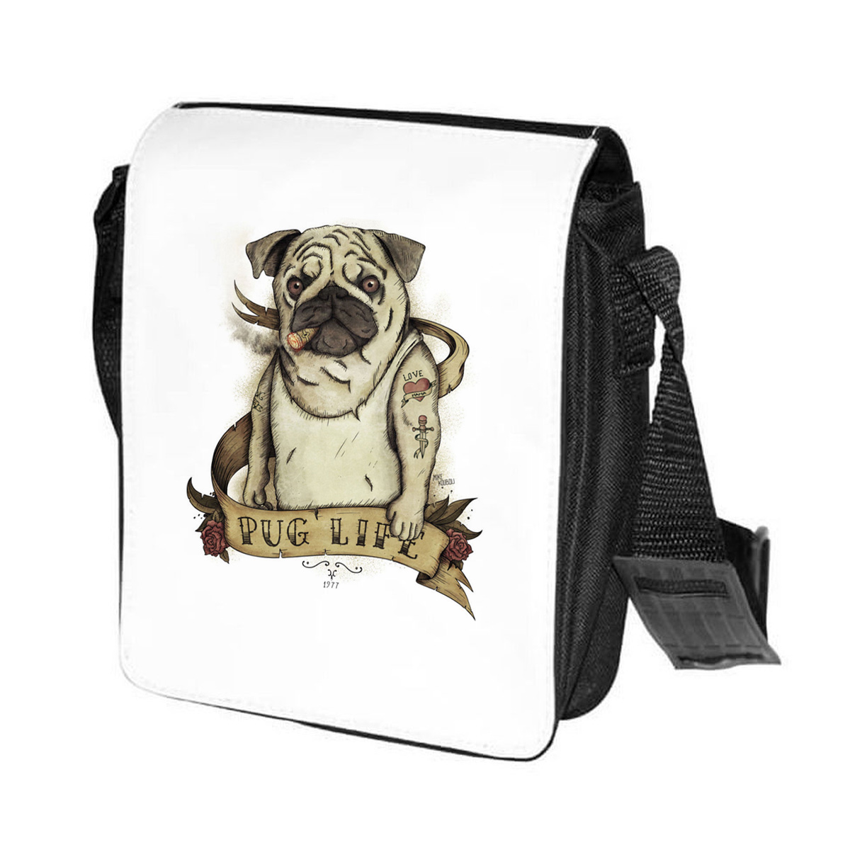 

Сумка унисекс CoolPodarok CN02584 черно-белый, Черный;белый, CN02584