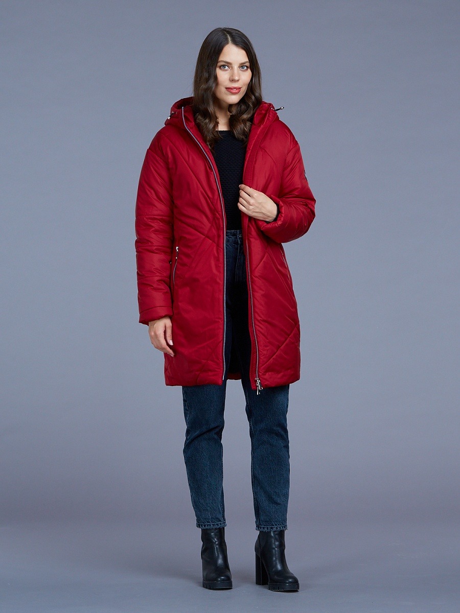 Пальто женское Mfin MF-20008 красное 38 EU