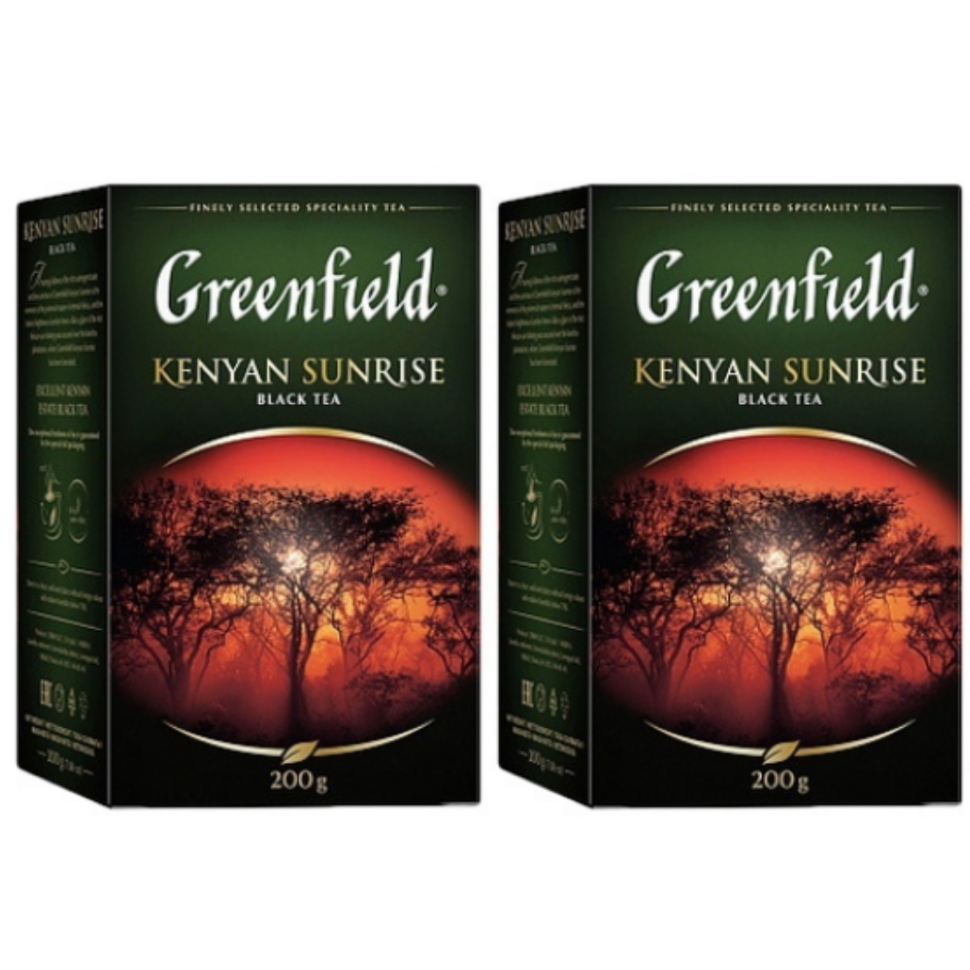 Чай черный листовой Greenfield Kenyan Sunrise, 2 упаковки по 200 г