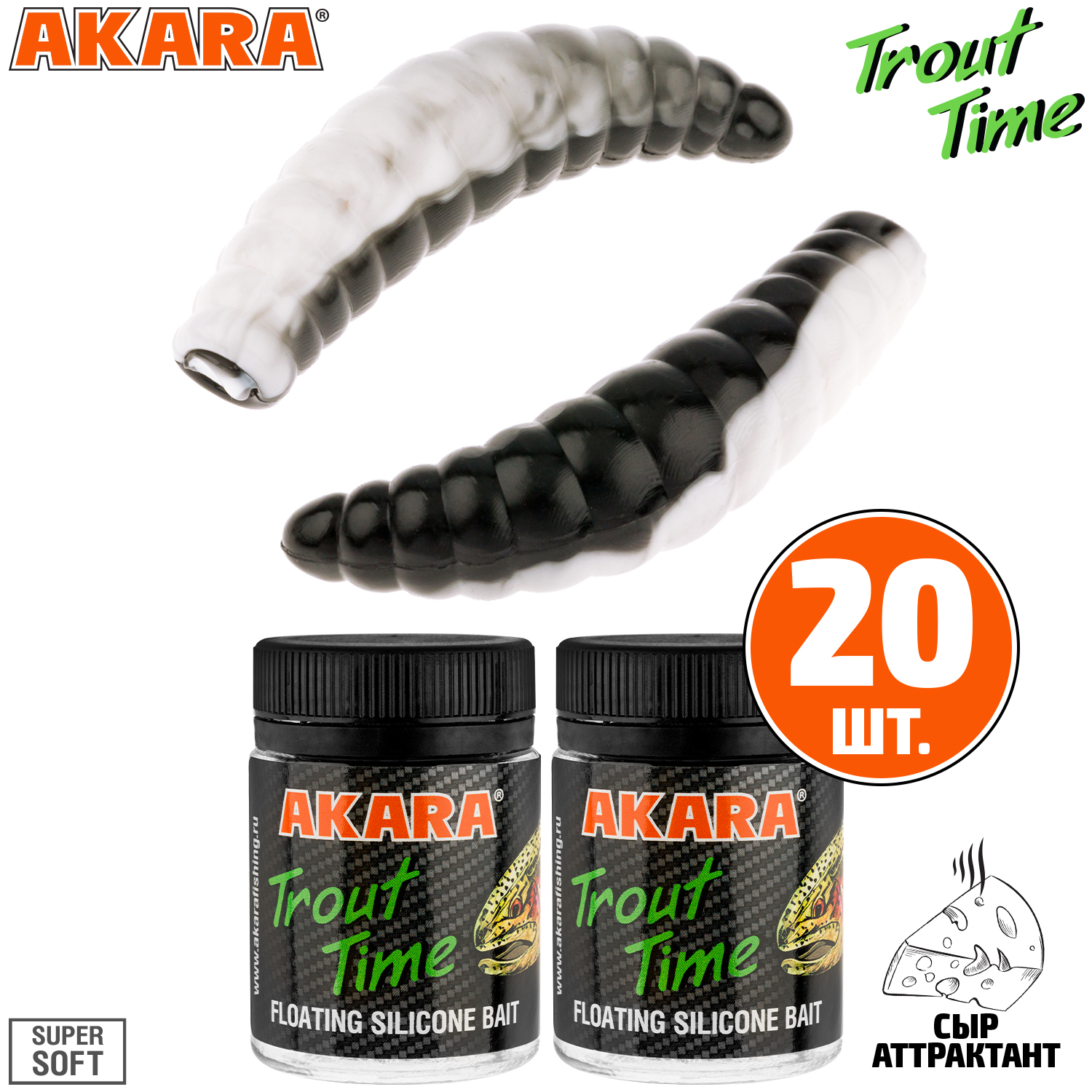 

Силиконовая приманка Akara Trout Time MAGGOT 1,6 Cheese 467 (20 шт.), MAGGOT 1,6 Сыр