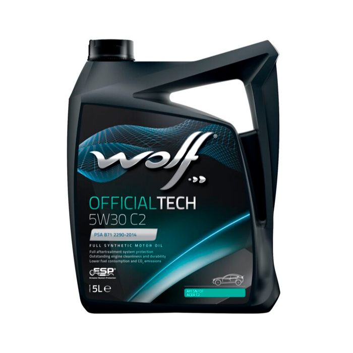 

Моторное масло Wolf OfficialTech C2 5W30 5 л, OfficialTech C2