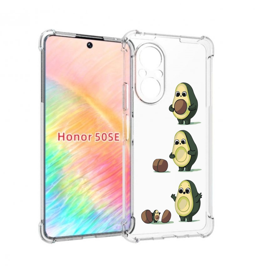 

Чехол бампер MyPads авокадо-с-малышом для Honor 50 SE противоуда, Прозрачный, Tocco