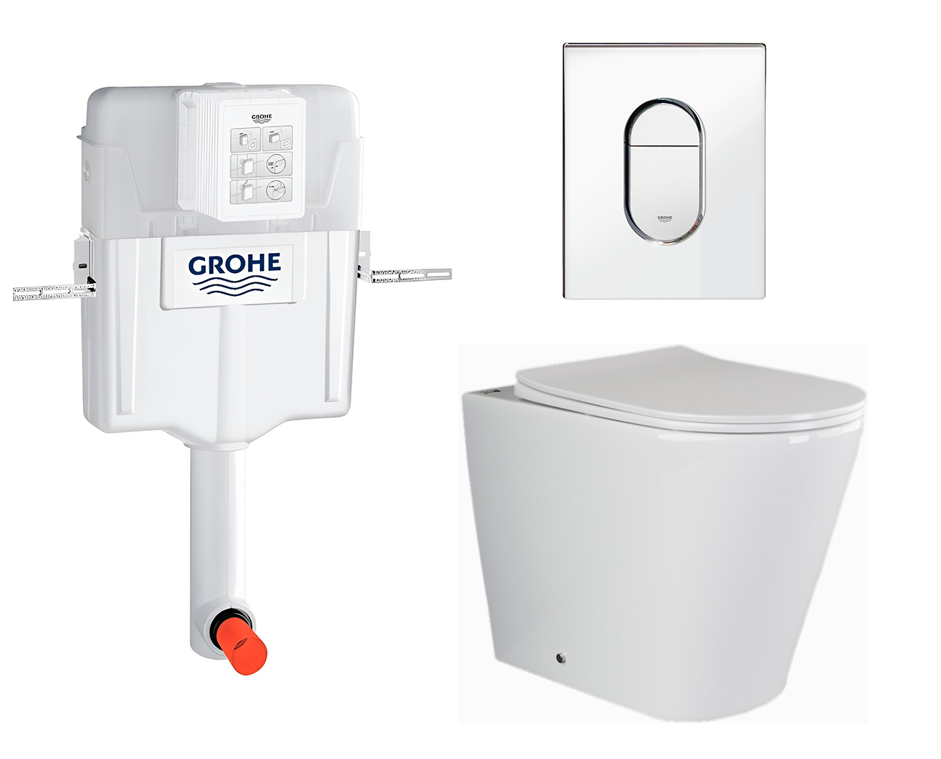 

Комплект: смывной бачок Grohe + унитаз Highlight + кнопка хром, 535610