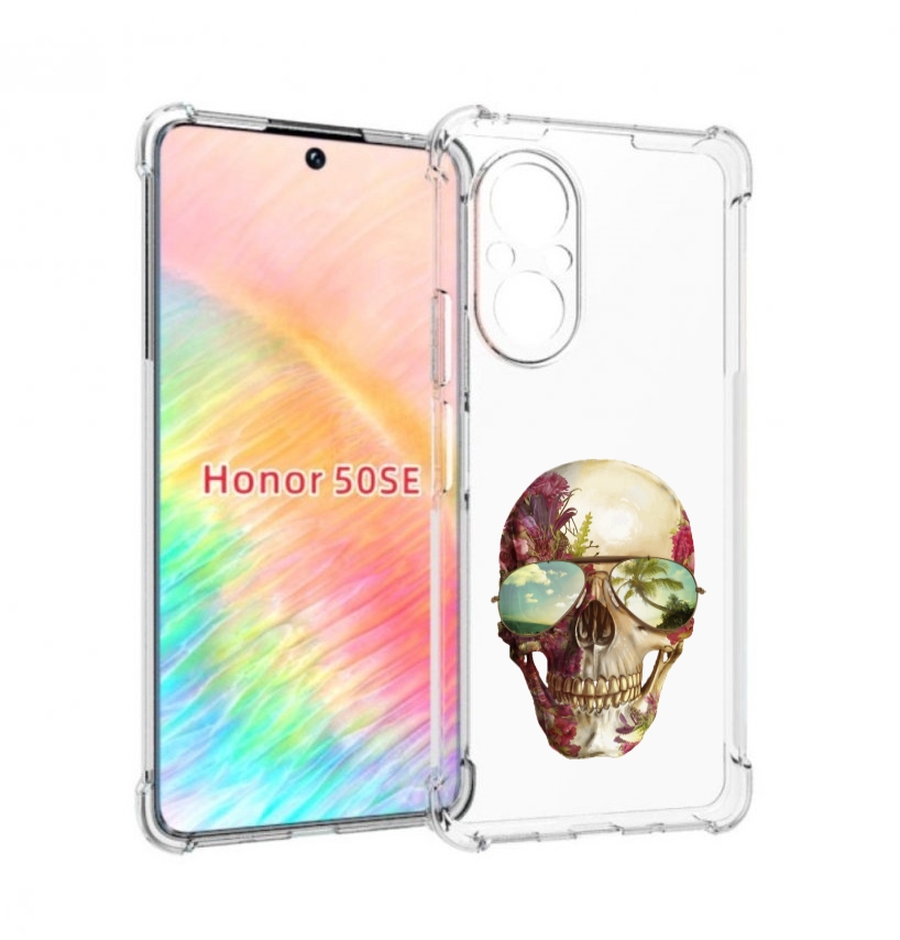 

Чехол бампер MyPads Череп с очками для Honor 50 SE противоударный, Прозрачный, Tocco