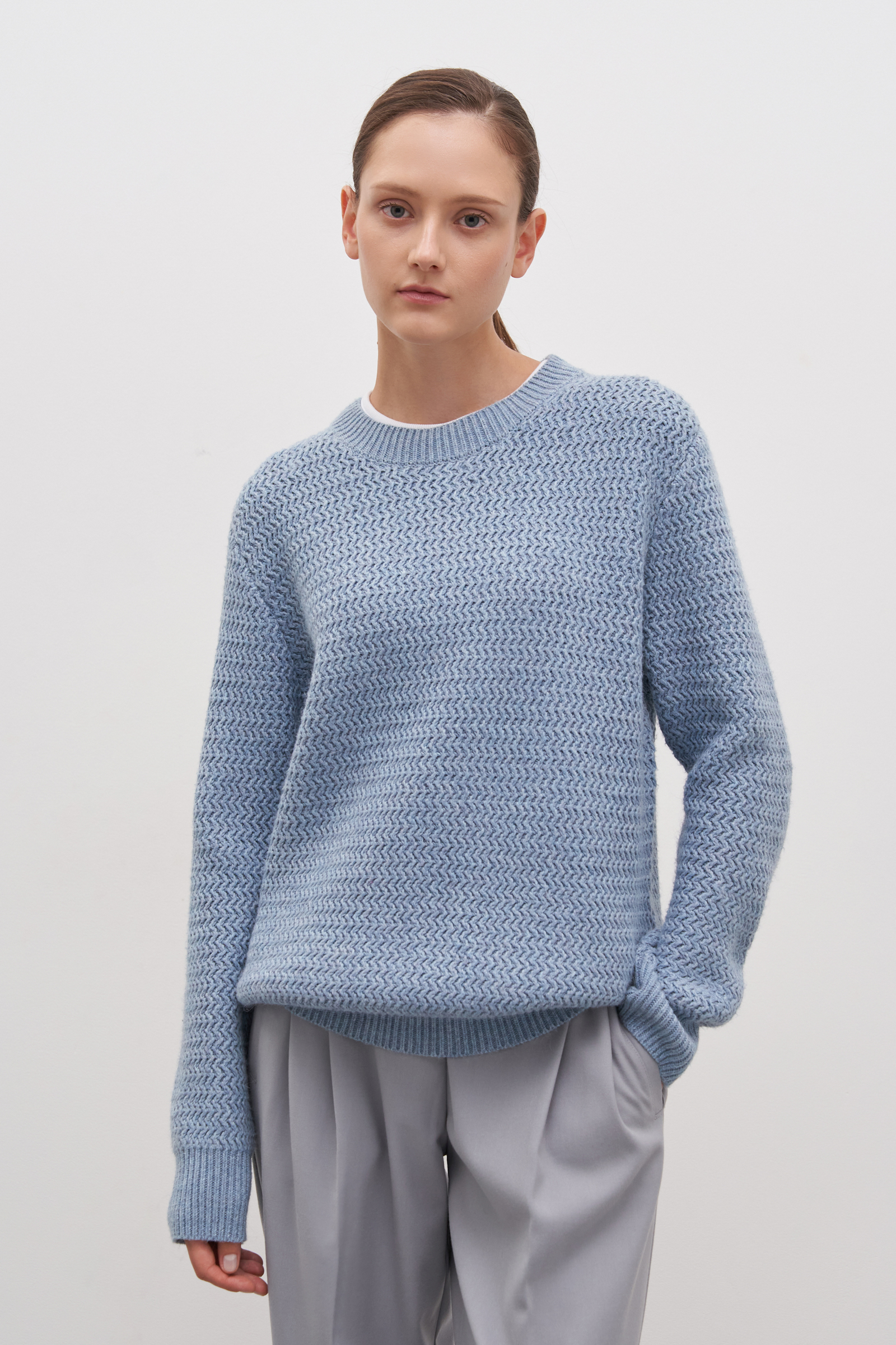 

Джемпер женский Finn Flare FAD11122 голубой XL, FAD11122