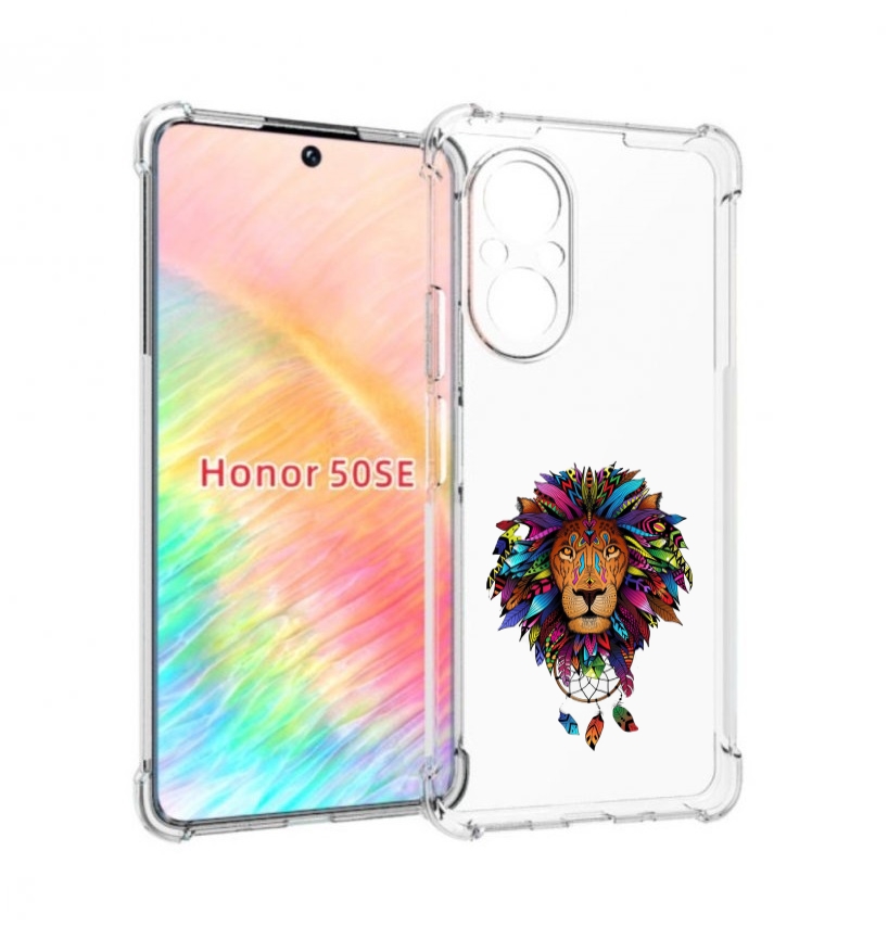 

Чехол бампер MyPads Тотемный Лев для Honor 50 SE противоударный, Прозрачный, Tocco