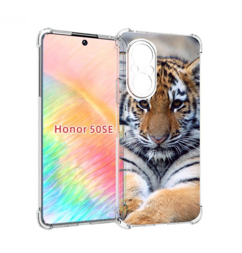 

Чехол бампер MyPads Тигренок для Honor 50 SE противоударный, Прозрачный, Tocco