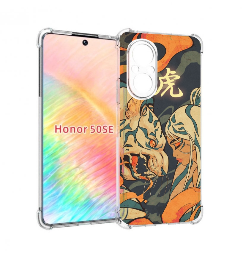 

Чехол бампер MyPads Тигр и девушка друзья для Honor 50 SE против, Прозрачный, Tocco