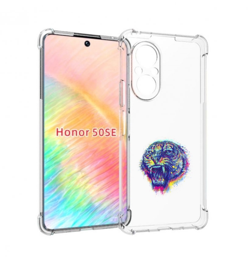 

Чехол бампер MyPads Тигр 2 для Honor 50 SE противоударный, Прозрачный, Tocco