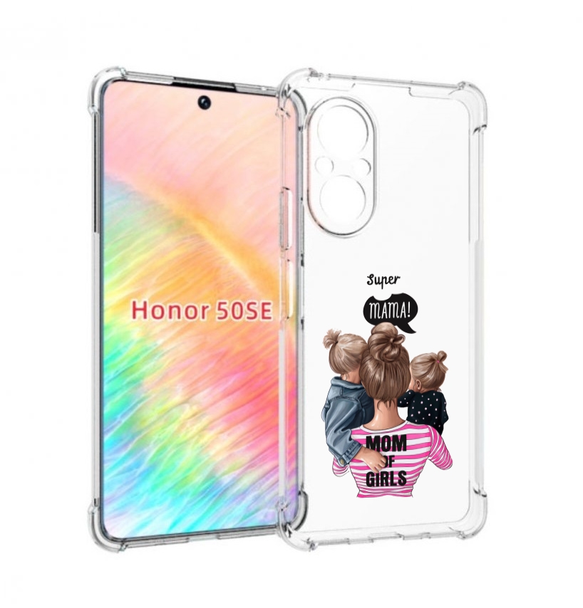 

Чехол бампер MyPads Супер-мама-2 женский для Honor 50 SE противо, Прозрачный, Tocco