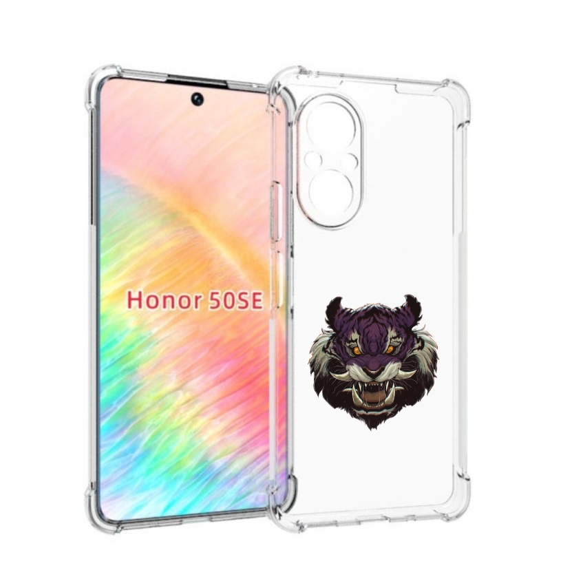 

Чехол бампер MyPads Страшный-тигр для Honor 50 SE противоударный, Прозрачный, Tocco