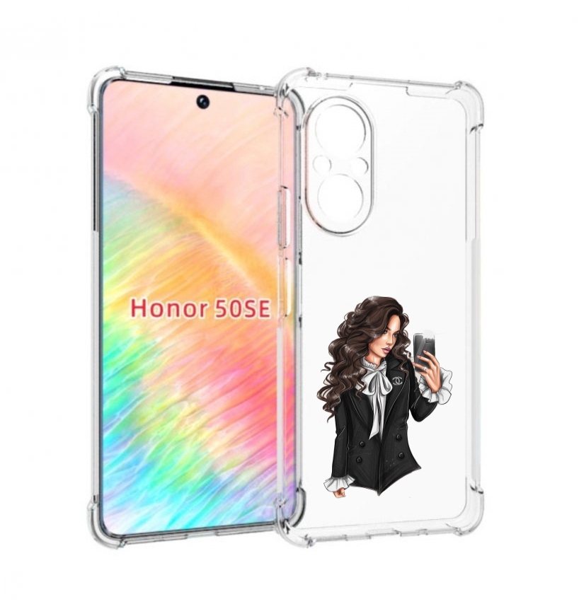 Чехол бампер MyPads Стильная-девушка для Honor 50 SE противоударный