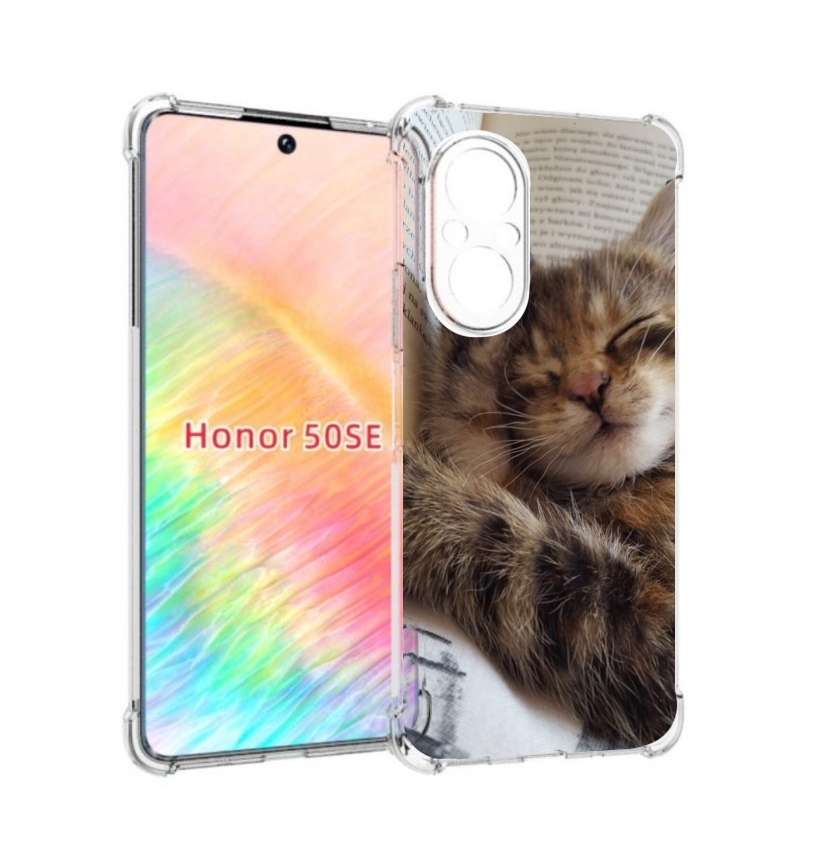 

Чехол бампер MyPads Спящий-котенок для Honor 50 SE противоударный, Прозрачный, Tocco