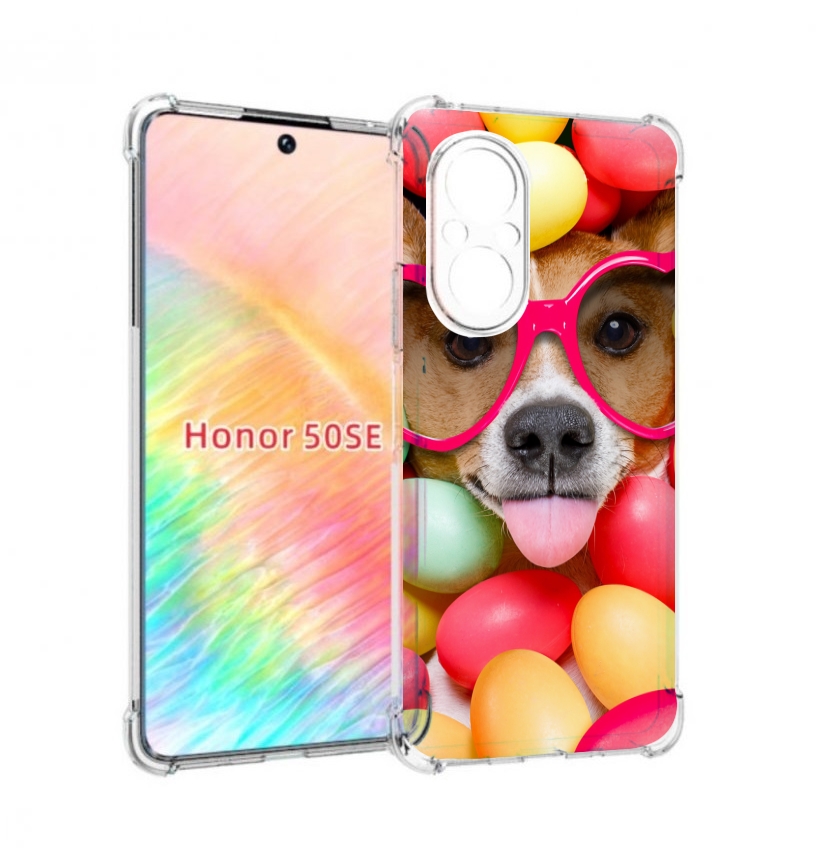 

Чехол бампер MyPads Собака-в-яйцах для Honor 50 SE противоударный, Прозрачный, Tocco