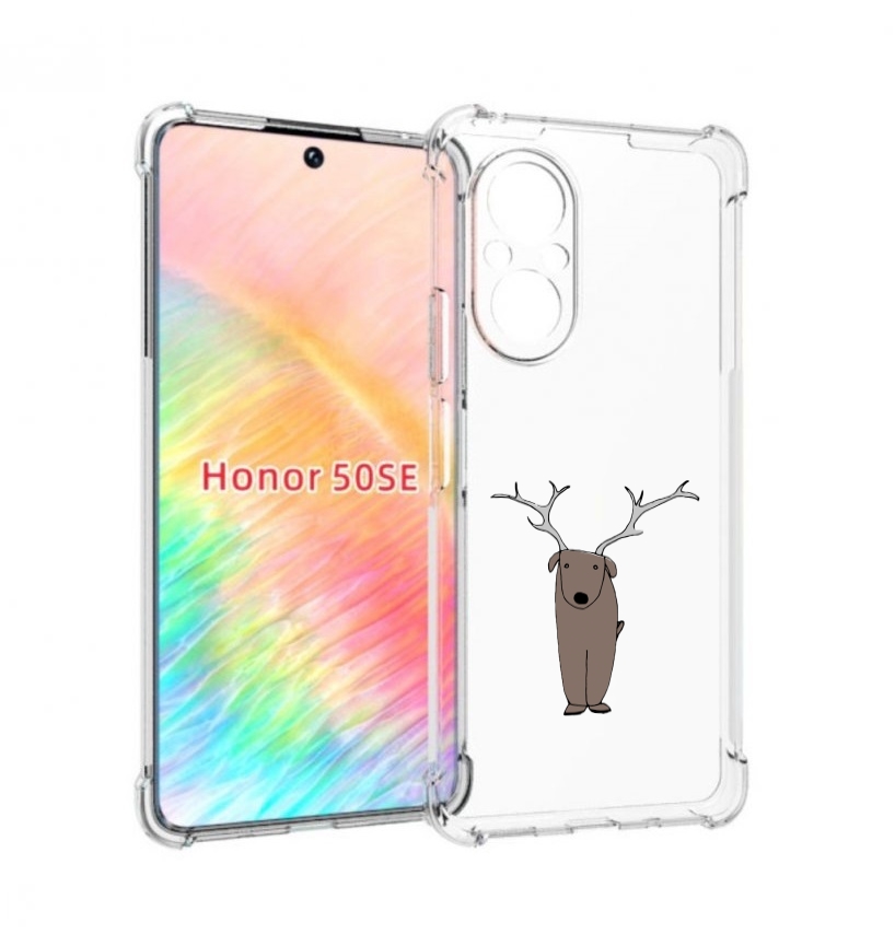 

Чехол бампер MyPads Собака олень для Honor 50 SE противоударный, Прозрачный, Tocco