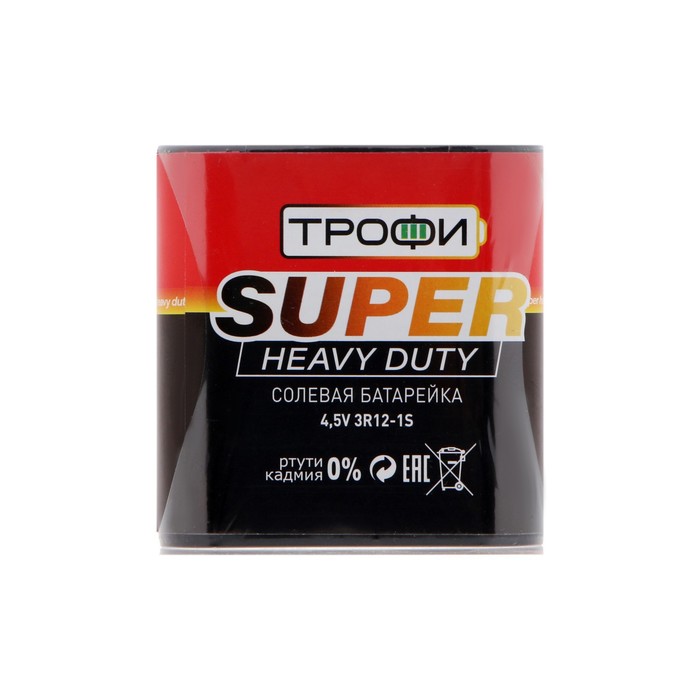 

Трофи Батарейка солевая "Трофи" Super Heavy Duty, 3R12-1S, 4.5В, спайка, 1 шт., Батарейка солевая "Трофи" Super Heavy Duty, 3R12-1S, 4.5В, спайка, 1 шт.