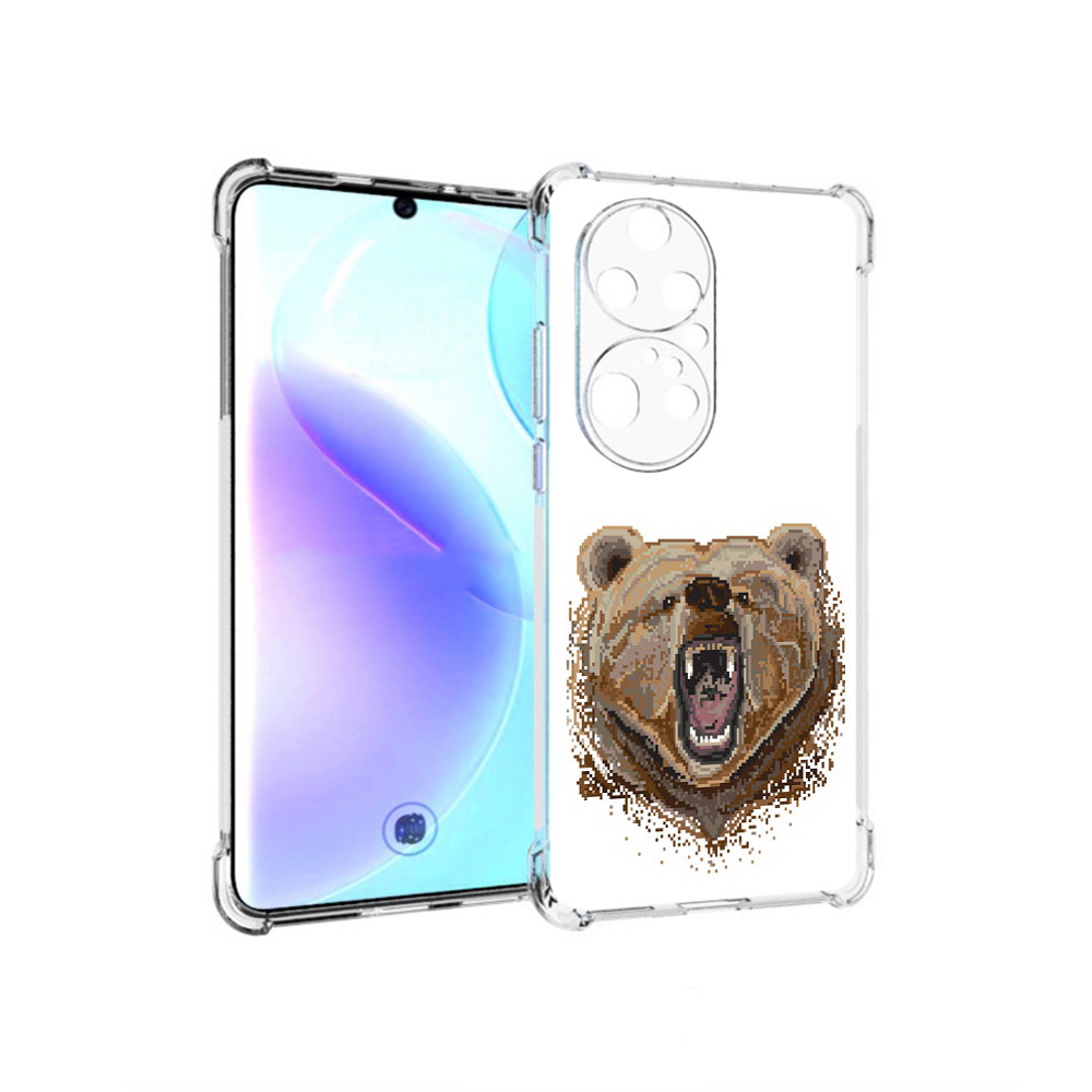 

Чехол MyPads Tocco для Huawei P50 Pro пиксельный медведь, Прозрачный, Tocco