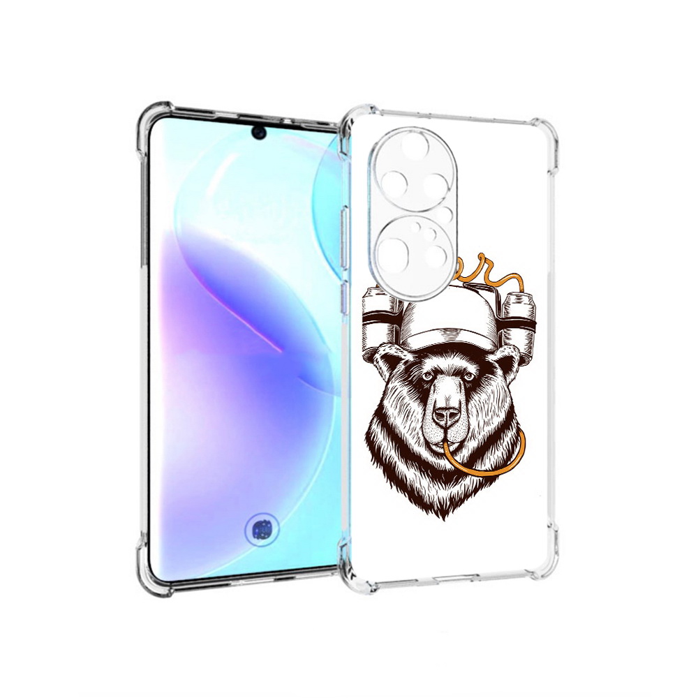 

Чехол MyPads Tocco для Huawei P50 Pro пивной медведь, Прозрачный, Tocco